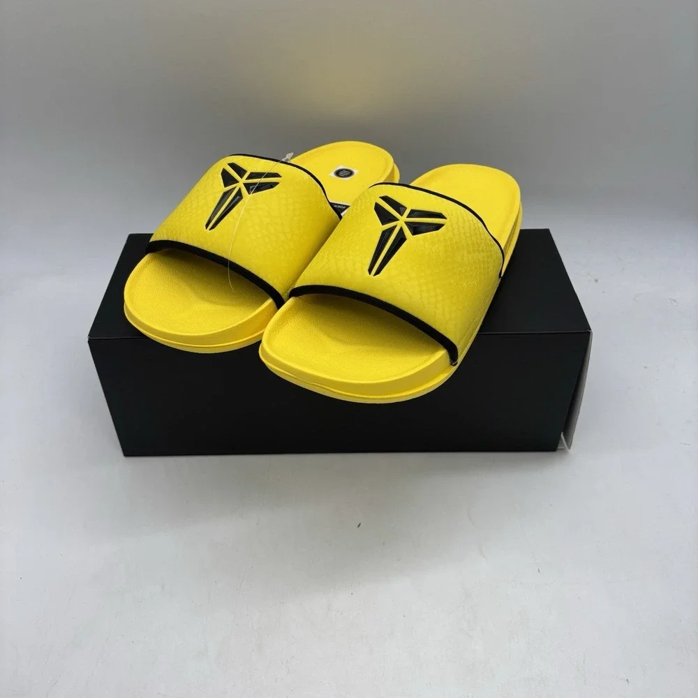 Nike Kobe Off Court Slides Mens 9 Womens 10 Lightning Yellow Black Mamba NEW